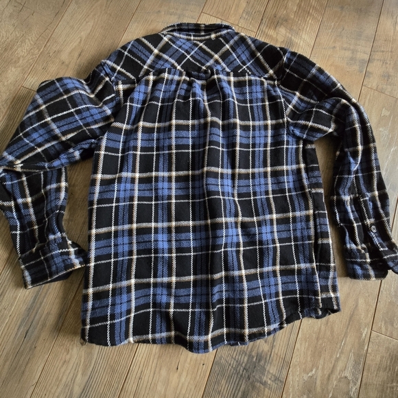FRANK By FRANK & OAK NEW Men's Blue & Black Plaid Large Cotton Shacket  1645057 - Picture 2 of 12